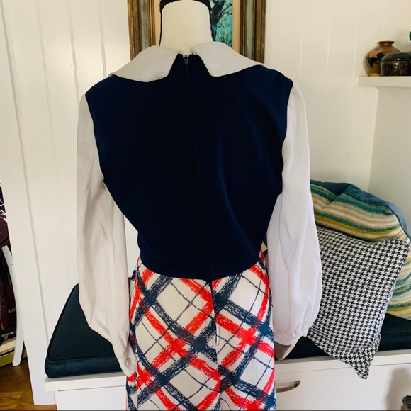 Vintage 1960’s Long Sleeved Red, White Dress - Picture 6 of 8